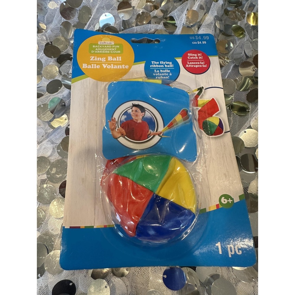 Creatology Zing Ball Flying Ribbon Backyard Outdoor Toy‎ 6+ Multicolor New